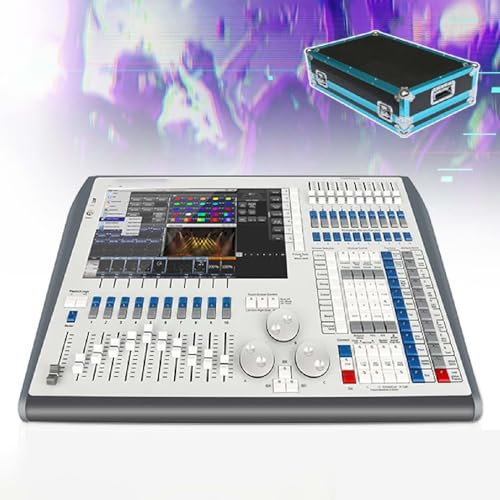 JMbpkduHs Professionelle Bühnen-Dj-Licht-Controller, 120 Gb I5-CPU-Touchscreen-Controller, Integrierte Mehrsprache, Mit 12 DMX-Ausgangsports, 6144 Kanälen, Flightcase