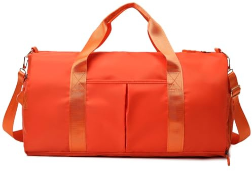 YYKSYDPT Sporttaschen, Sporttasche mit Schuhfach und Nassfach, Unisex-Reisetasche geeignet für Reisen, Freizeit, Sport (Orange)