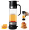 WIYETY Honigspender Tropffrei Glas 350ml, Tropfsicheres Honigglas, Sirup Spender, Ideal für Honig und Sirup (Schwarz)