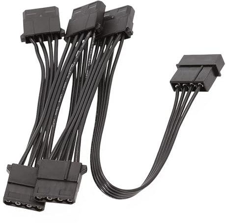 IDE Big 4-poliges 1-zu-5-Strom-Verlängerungskabel, Festplatten-Treiber, Strom-Splitter-Kabel für SSD-Netzteiler-Adapter