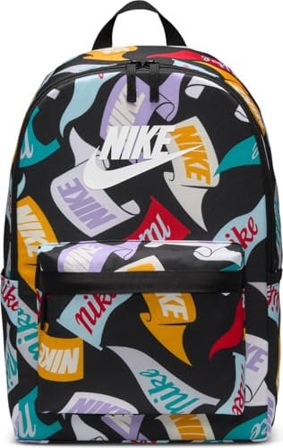 NIKE Zaino Heritage HJ8322 25L, nero/bianco, misura standard, SPORTSWEAR, nero/bianco, Taglia unica, Abbigliamento sportivo