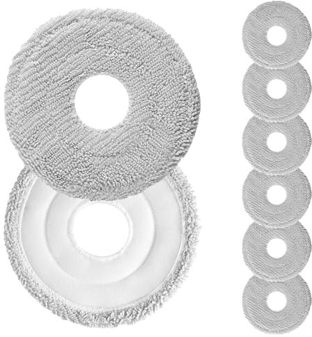 8 almohadillas de limpieza para robot aspirador Xiaomi X20 Max / X20 Pro / X20+ / X10+ + microfibra para robot aspirador Dreame L10s / L10 / L20 / X40 / L10s Pro