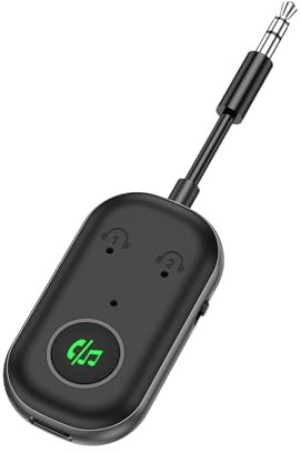 ORIA Bluetooth Adapter, Bluetooth 5.3 Transmitter Receiver, Aux Wireless Audio Adapter with Dual Pairing, CVC Noise Cancellation for TV/Car/Stereo/Headphones/Speakers