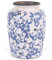 Blau-Weiße Chinoiserie Vase – Handbemalte Keramikvase im Vintage-Stil für Bücherregal, Wohnzimmer & Esstisch，Dekorative Vasen für Farmhouse-Deko