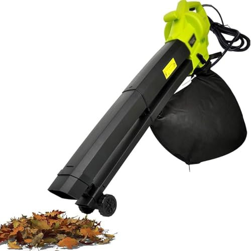 Aspirateur souffleur de feuilles, aspirateur de feuilles de jardin 3 en 1, aspirateur et broyeur de jardin 3000 W avec sac de ramassage de feuilles de 40 L, vitesse du vent 270 km/h, pour jardin et