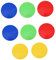 YARNOW 8pcs Landmark Pads Non- Round Disc Markers for Sports Training Red Yellow Green Agility Marking Pads for Soccer Hockey Basketball and Classroom Activities