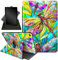 Case for Amazon Fire HD 10 Tablet (7th and 9th Generation, 2017 and 2019 Release),360 Degree Rotating Stand Smart Protective Case for Kindle Fire HD 10 7th 9th Gen 10.1,Colored Dragonfly