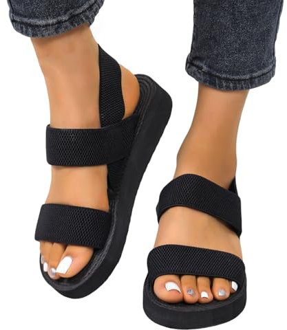 schuhe damen sommer, Sandalen Damen Sommer Bequem Hausschuhe Offene Schuhe Breite Füße Schicke Latschen Sommerschuhe Elegant Slingback Barfuss Sandaletten Hanfseil Keilabsatz Damensandalen