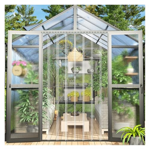 Clear PVC Soft Door Curtain - Vertical Blinds for Shop Garage Patio Greenhouse Coolers & Warehouse - 165x200cm & Easy to Install Energy Efficient