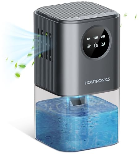 Elektrischer Luftentfeuchter, [1700ML] Homtronics Luftentfeuchter Tragbar, Ultra-Leise & Automatischer Abschaltung, Kleiner Energiesparender, 7 Farbiges Licht, für Bad, Schlafzimmer, Schrank, Büro
