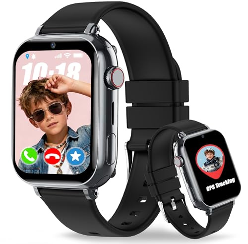 Tzzulsx Smartwatch Kinder mit GPS und Telefon, 4G Kinder Smartwatch mit SIM Videoanruf Anruffunktion, GPS UhrKinder SOS Schulmodus wasserdichte Spiele Wecker, Kinderuhr Geschenke für Student