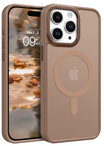 GaoBao für iPhone 15 Pro Hülle, Handyhülle iPhone 15 Pro [Kompatibel mit MagSafe] Durchscheinende Matte Magnetische Stoßfeste Anti-Fingerabdruck Schutzhülle für 6,1 Zoll Case, Braun