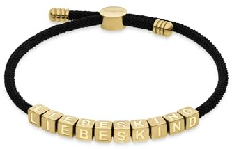 LIEBESKIND BERLIN Damen Schmuck - Stoffarmband mit Edelstahl Würfeln und Liebeskind Logo - in verschiedenen Farben