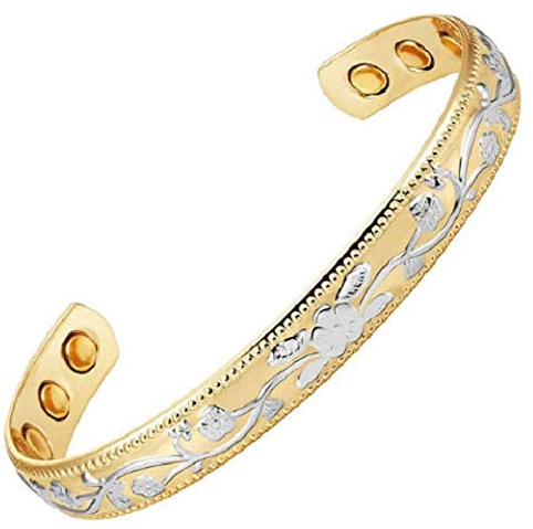 Magnetisches Kupferarmband mit Magneten - Verbenia - Anti-Schmerz-Armband - Arthritis-Armband - Magnetfeldtherapie-Armband - Magnetarmband - Energiearmband - Damen-Kupferarmband