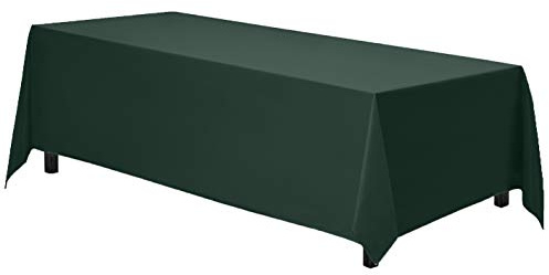 Gee Di Moda Rectangle Tablecloth - 70 x 120 Inch Hunter Green Table Cloth for 6 or 8 Foot Rectangle Table - Heavy Duty Washable Fabric - for Buffet, Holiday, Dinner, Wedding & Baby Shower