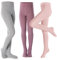 Petrass Collant per ragazze Bambino Cavo lavorato a maglia Cotone senza cuciture Balletto Leggings per bambina, Rosa/Grigio/Viola, 7-8 Anni