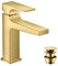 hansgrohe Wasserhahn Metropol, wassersparende Armatur mit Komfort-Höhe 110mm mit Push-Open Ablaufgarnitur, Polished Gold Optic