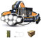 Rechargeable Headlamp, 8 LED 18000 Lumen Headlamp with 1 USB Cable and 2 Batteries, USB Rechargeable Super Bright Adjustable Waterproof Head Torch for Fishing/Camping/Running/Cycling/Hiking