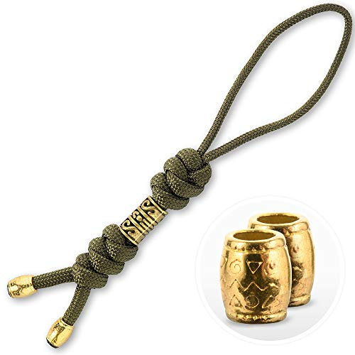 M-Tac Knife Lanyards with Beads - Paracord Lanyard - Tactical Lanyard for Knife – Zeus, Olive, Universal