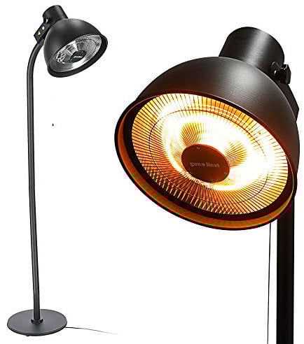 Elektro Terrassen Heizstrahler zum stellen oder hängen |1500-2000 Watt | Spritzwasserschutz (Design Heizpilz Ø 50cm 3 Heizstufen)