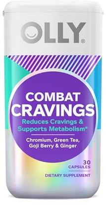 OLLY Combat Cravings, Metabolism & Energy Support Supplement,1000 mcg Chromium, Green Tea, Goji Berry, Ginger - 30 Count