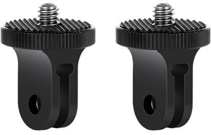 HSU Adaptador de 1/4-20 para Soportes GoPro,Adaptador Giratorio de Rosca para Insta360 X2 X3 X4, Accesorios Estándar de 1/4 Aluminio para Cámaras de Acción (2 PCS)