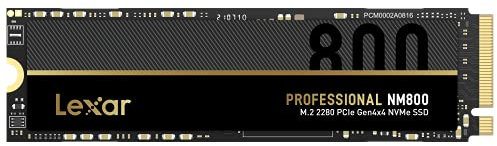 Lexar Professional 1TB NM800 M.2 2280 PCIe Gen4x4 NVMe SSD Interne, Fino a 7400MB/s in Lettura, Progettata per Giocatori e Professionisti Creativi (LNM800X001T-RNNNG)