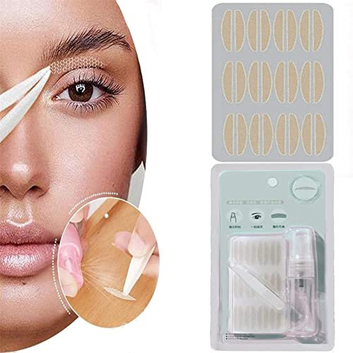 Ultra Invisible Double Eyelid Tape Sticker, Fiber Lace Double Eyelid Tape, Einseitige klebrige Doppel-Augenlidbänder Lift Strips Sticker, für hängende, unebene oder Mono-Augenlider mit Kapuze