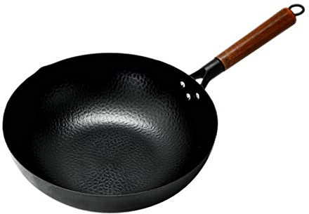 32 CM Non Rivestimento Ferro Forgiato A Mano Wok per Cucina Pentole Antiaderente Generale Skillet Padella Pentola Non Stick Pan