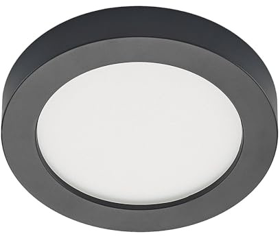 PRIOS LED Deckenleuchte Edwina (Modern) in Schwarz aus Aluminium (1 flammig,) - Lampe Deckenlampe Badezimmerleuchte
