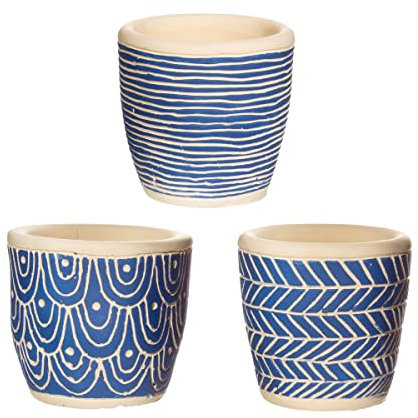 Sass & Belle Blue Mini Cement Planters - Set Of 3
