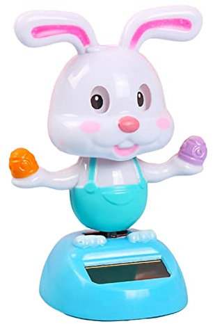 Animal À Danser Solaire, Figurines Solaires, Voiture Figurine Gadget Voiture Interieur, Lapin Dansant pour Bureau, Décoration Table, Voiture, Tableau Bord