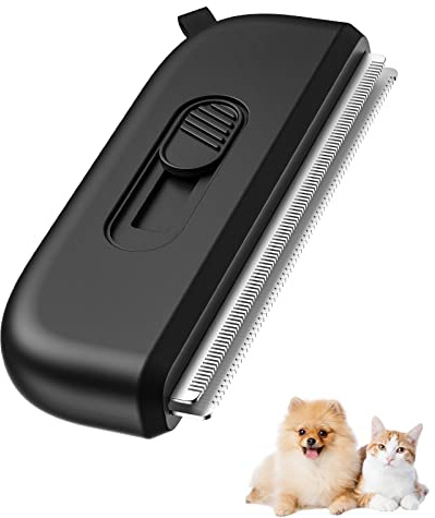 ORIA Pet Grooming Brush, [Newest] 2 in 1 Portable Brush Set for Short/Medium Hair, Daily Use to Clean Loose Fur and Dirt, Scalable and Portable Deshedding Brush for Dogs Cats Rabbits