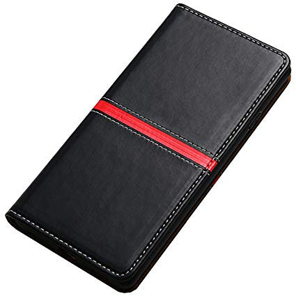 Ytaland Hülle für Gigaset GS5 / GS5 LITE, PU Leder Flip Case Standfunktion Karten Slot Stoßfest Cover (Schwarz)