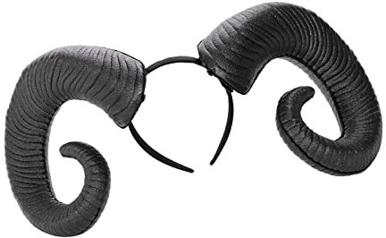 Stirnband Teufelshorn Ziegenhorn Haarband Haarnadel Hörner Kostüm Steampunk für Weihnachten Halloween Damen Herren