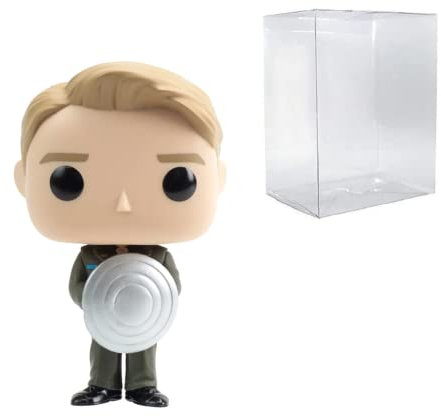 POP! Marvel:Captain America: The First Avenger - Cap with Prototype Shield Exclusive Vinyl Figure (Bundled with Compatible Box Protector Case)