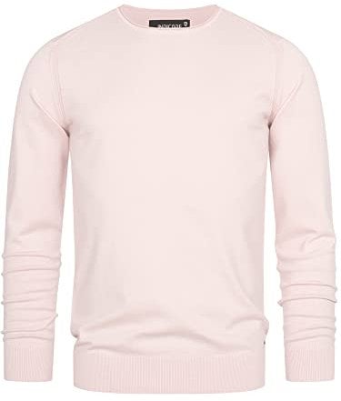 Indicode Herren Gamal Strickpullover aus 80% Baumwolle | Pullover O-Neck Pulli Männer Chintz Rose, M