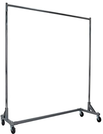Industrie-Rollständer mit Z-Fuß, H185xB160xT61cm, Kleiderständer Garderobenständer für schwere Kleidung, Kleiderstange platzsparend, Konfektionsständer extrem stabil, Jackenständer auf Rollen