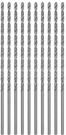 sourcing map 10pcs Extra Long Drill Bits, 2.0mm HSS Drill Bit with High Speed Steel Straight Shank 85mm Length for Metal Woodwork Plastic Aluminum Alloy