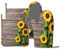 MIFSOIAVV Spring Sunflowers On Board Ofenhandschuhe und Topflappen-Sets Silikon Sommer Blumen Vintage Küchenhandschuhe Topflappen Hitzebeständig 4 Stück Ofenhandschuhe Hot Pads zum Backen Kochen
