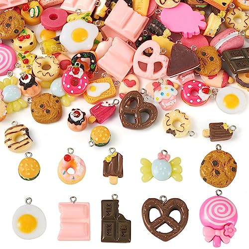 Cheriswelry Mixed Shapes Colors Resin Charms Pendants for DIY Jewellery Crafts Keychain Making