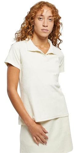 Urban Classics Damen Polo Shirt Ladies Towel Polo Tee palewhite 4XL