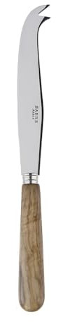 Sabre Paris | Couteau à fromage Lavandou couleur Bois d'Olivier. Couvert en Acier Inoxydable et manche en véritable bois d'olivier. Efficace et élégant pour découper une large variété de fromages.