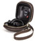 CONTACT'S FAMILY Protective Case for Beats Powerbeats Pro, Genuine Leather Portable Earphones Case Compatible with Beats Powerbeats Pro with Wrist Strap and Key Hook(Coffee)