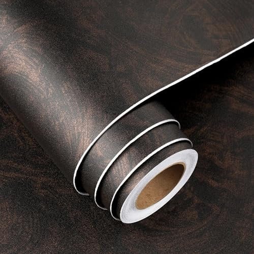 FunStick Industrial Self Adhesive Wallpaper Black Gold Concrete Effect Wallpaper Concrete Vinyl Wrap for Kitchen Worktop Contact Paper Countertops Black Wallpaper Roll Cement Golden Brown 40CMx2M