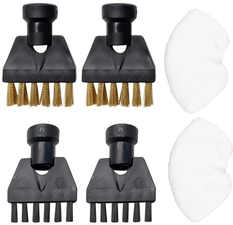 Svitzoot Accessori per Pulitori a Vapore 4 PZ Spazzole per pulitori a vapore con 2 coperture in microfibra Accessori per pulitori a vapore Kärcher EasyFix SC2 SC3 SC4 SC5