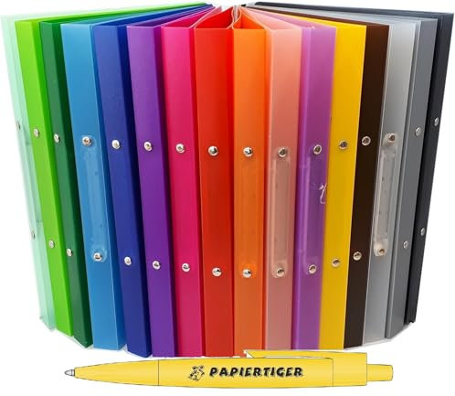 Papiertiger Premium Ringbuch aus dickem Kunststoff | DIN A4 20mm Rücken mit 2-Ring Mechanik 15mm | perfekt für Schule, Büro und Freizeit (16 Farben Premium)