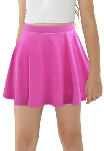 SEAUR Mädchen Faltenrock mit Hose Drunter Skater Rock Sport Basic Solid Sportrock Kinder Tennis Golf Plissee Röcke Süß Minirock 130-140