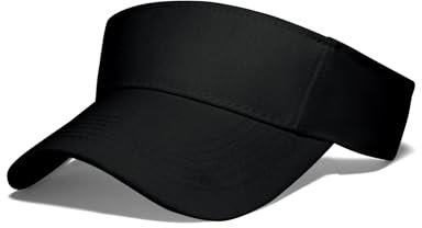 NebulaGlam Visor Hat, Damen Visor, Visor Cap Sommerkappe Kappe mit Sonnenvisier für Tennis Running Golf Wandern (Schwarz)