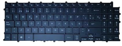 RTDPART Teclado retroiluminado para Ordenador portátil para LG KT01-20B8BK03SPRA000 KT0120B8BK03SPRA000 español SP Negro sin Marco